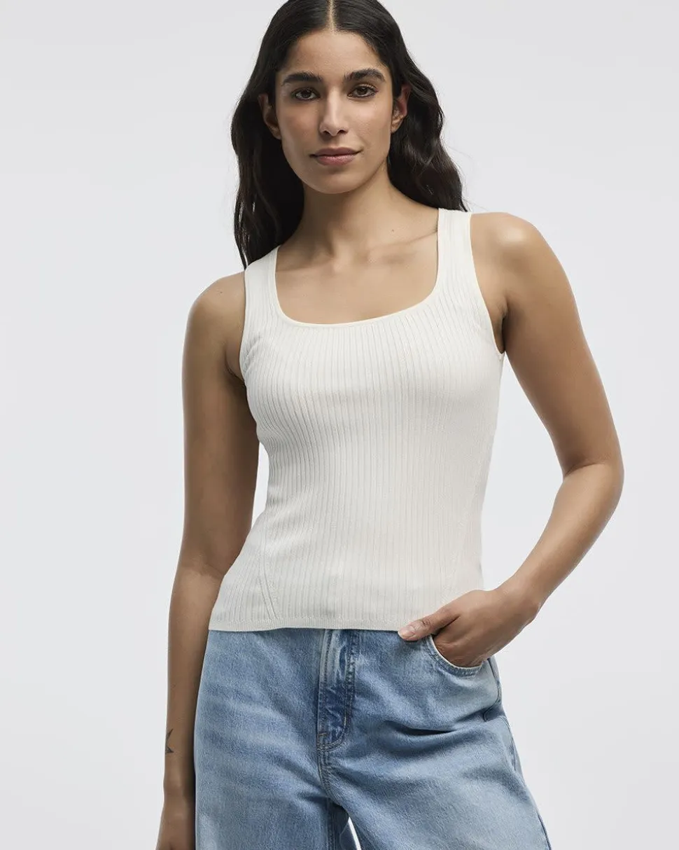 Square-Neck Ribbed Tank