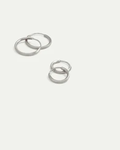 Stainless Steel Basic Hoops - 2 Pairs