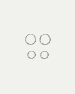 Stainless Steel Basic Hoops - 2 Pairs