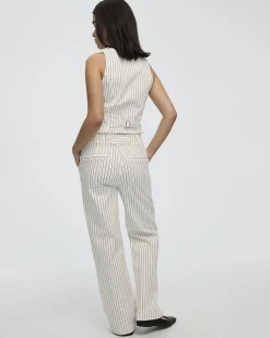 Straight-Leg Mid-Rise Pinstripe Jean