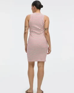 Striped Sleeveless Bodycon Ribbed Dress