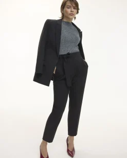 Tapered-Leg High-Rise Pant with Sash - The Timeless - Petite