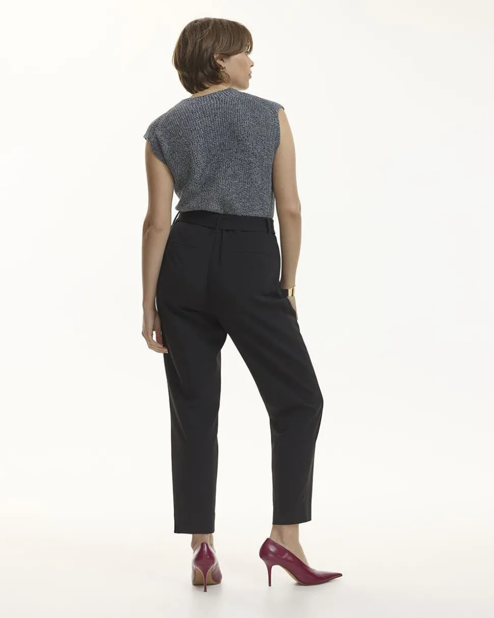 Tapered-Leg High-Rise Pant with Sash - The Timeless - Tall