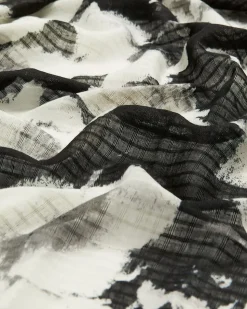 Textured Scarf with Floral Pattern