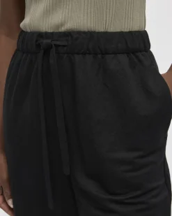 Wide-Leg Cropped Piqué Pant - Petite