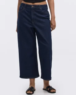 Wide-Leg High-Rise Cropped Jean