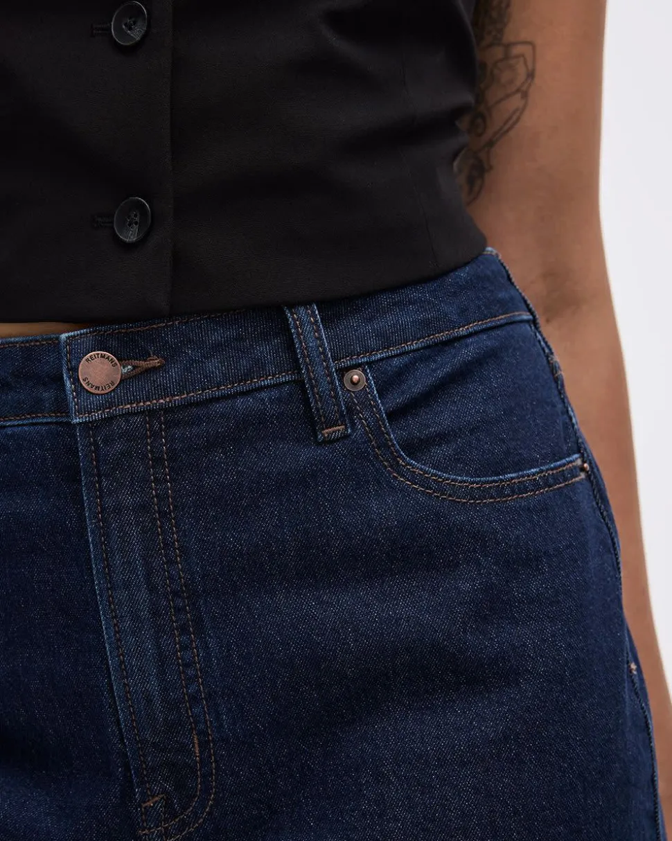 Wide-Leg High-Rise Cropped Jean