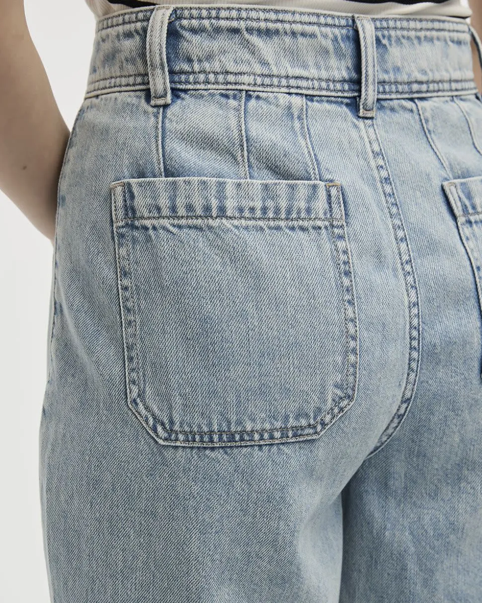 Wide-Leg High-Rise Cropped Jean