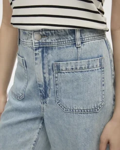 Wide-Leg High-Rise Cropped Jean