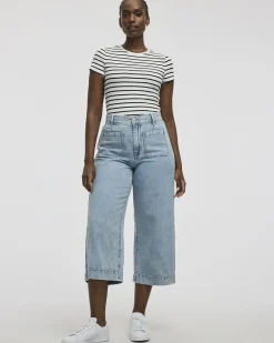 Wide-Leg High-Rise Cropped Jean - Petite