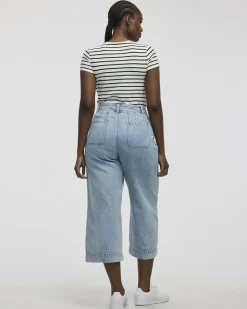 Wide-Leg High-Rise Cropped Jean - Petite