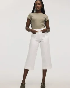 Wide-Leg High-Rise Cropped Jeans - Petite