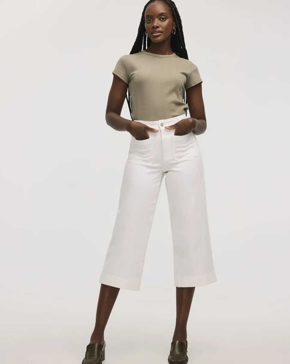 Wide-Leg High-Rise Cropped Jeans - Petite