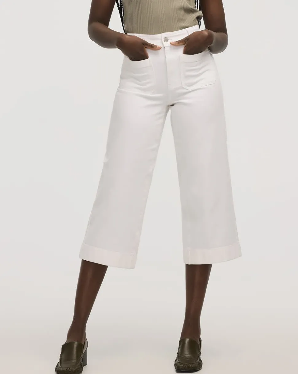 Wide-Leg High-Rise Cropped Jeans - Petite