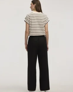 Wide-Leg High-Rise Linen Blend Pant