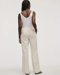 Wide-Leg High-Rise Linen Blend Pant