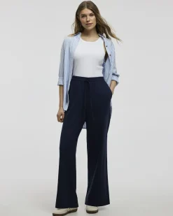 Wide-Leg High-Rise Linen Blend Pant