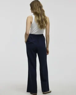 Wide-Leg High-Rise Linen Blend Pant