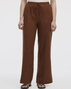 Wide-Leg High-Rise Linen Blend Pant