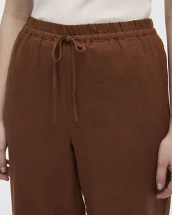 Wide-Leg High-Rise Linen Blend Pant