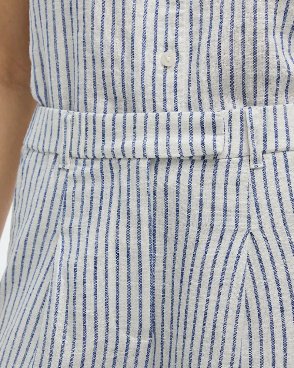 Wide-Leg High-Rise Linen-Blend Pants - Tall