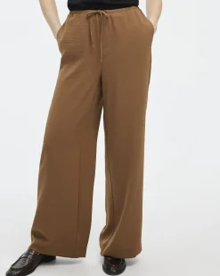 Wide-Leg Pull-On High-Rise Pant