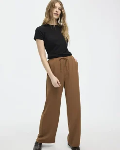 Wide-Leg Pull-On High-Rise Pant